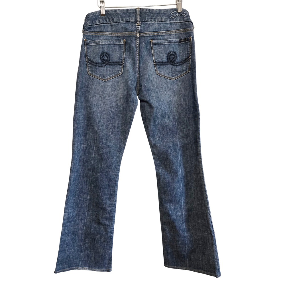 Seven7 Womens Sz 31 Indie Chic Grunge Bootcut Jeans Medium Wash Blue Low Rise - Picture 10 of 12